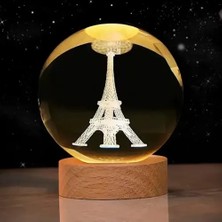 Homevia Dekoratif Eyfel Kulesi Tasarımlı Işıklı Cam Küre