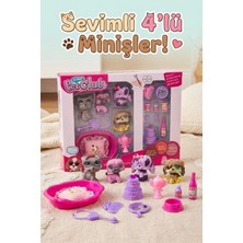 Craftivio 4'lü Sevimli Miniş Köpekler ve Aksesuarlı Veteriner Oyun Seti - Eğitici Figür Oyuncak