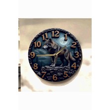 AA Shop Kurt Gece Renkli Baskı Desenli Sayılı Hediyelik Ahşap Sessiz Tablo Duvar Saati 683
