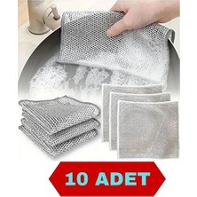 Seç Al Burada 10 Adet Tel Bulaşık Bezi Çizmez Bulaşık Teli Çelik Bez 20X20 cm Çift Katmanlı