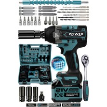 Power Black 1000 Nm Ultra Güçlü Tam Takım Setli Somun Bijon Sökme 15 Pilli 2 Bataryalı
