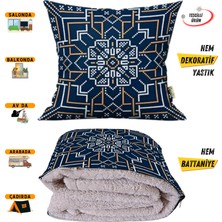 Caisya Home Etnik Desenli Opsiyonel Yastık Içinde Tv Battaniyesi 110 x 170 cm