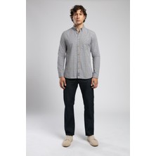 Lee Cooper Pired 1 Erkek Uzun Kol Ekose Gömlek Gri Mavi