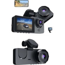 Narnuga 3 Kameralı 2 Inç 1080P Araç Içi Kamera Sürüş Kamerası Carplay