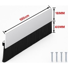 AYRINTISHOP Ayrıntıshop Kapı Alt Fırça Fitil - Alüminyum Kapı Alt Kıl Fırça Süpürgesi- 100CM