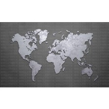 Koyu Zeminde Dünya Haritası Poster Duvar Kağıdı