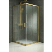 Durul Duşakabin Kare Altın 5mm Karomat Desen Yükseklik 190CM