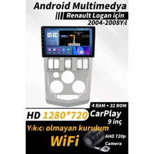 Conio Renault Logan 2004-2008 Uyumlu 4gb Ram 32GB Rom Android Kablosuz Carplay Navigasyon 9 Inç Ekran