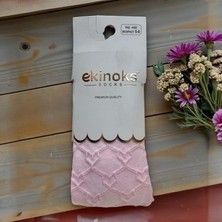 Ekinoks Kalp Desenli Dikişsiz Koton Kız Çocuk Külotlu Çorap - RYZEÇ006 - Pembe - 5 - 6 Yaş Pembe