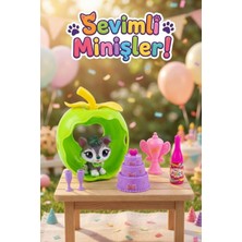 Craftivio Sevimli Minişler Oyun Seti - Elma Evi, Köpek Figürü ve Parti Aksesuarları (6 Parça)