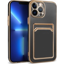 iPhone 13 Pro Uyumlu Stsr Bark Kartlıklı Kapak-Siyah