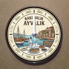 Bsb Ayvalık Temalı Magnet Saat Buzdolabı Süsü Duvar Saati 10,5cm MS2011