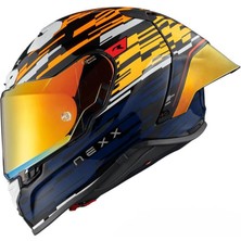 Nexx X.R3R Kask Glitch Racer Turuncu Mavi