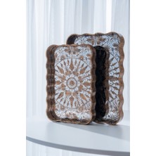 Acar Elio Poliüretan Lüx 2 Li Aynalı Tepsi 45 cm x 39 cm