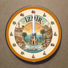 Bsb Izmir Temalı Magnet Saat Buzdolabı Süsü Duvar Saati 10,5cm MS1042
