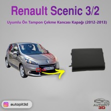 AutoPit 3D Renault Scenic 3/2 (2012-2013) Uyumlu Ön Tampon Çeki Demiri Kapağı