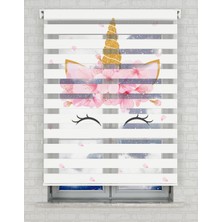 BRIGHTCOVER Sevimli Kedicik Baskılı Zebra Perde - Gece Gündüz - Kız Çocuk Odası Perdesi, Bebek Odası Perdesi | Kokusuz Mürekkeple Basılmış  Zebra Perdeler ile Sende Tarzını Yansıt! | 1 Dakikada Pratik Montaj