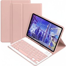 Microcase Honor Pad X8 10.1 Inch Tablet ile Uyumlu Bluetooth Klavyeli Standlı Kılıf - Bkk4 Pembe