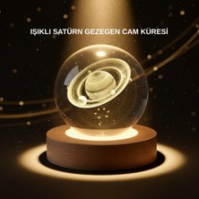 Toptan Bulurum Dekoratif 3D Satürn Motifli Kristal Küre Işıklı Gece Lambası