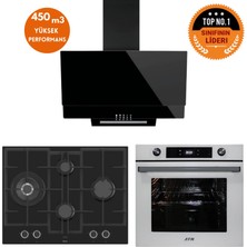 Ferre ve Afm Tech Marka Iqm Turbolu Siyah-Beyaz  Dijital Ankastre Set (ED075-WFA WOK+FM7701+FM3250)