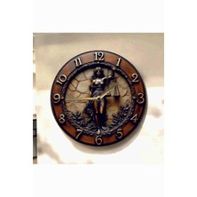 AA Shop Adalet Terazi Avukat Hakim Renkli Baskı Sayılı Hediyelik Ahşap Sessiz Duvar Saati 618