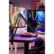 Gampus Masa Üstü Mikrofon Tutucu Stand Ayarlanabilir Canlı Yayın Yayıncı Mikrofon Tablet Tutucu Stand St-35