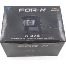 For-X Park Kamerası - 10 Metre Kablolu 12V/24V Geri Görüş Kamerası - For-X X-375 Metal Kasa Teyp Geri Park Kamerası
