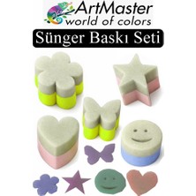 ArtMaster Sünger Eva Baskı Seti 5 Li 1 Paket Sünger Baskı Eva Şekilli Sünger Boya Damga Okul Öncesi Kreş Anasınıfı Etkinlik