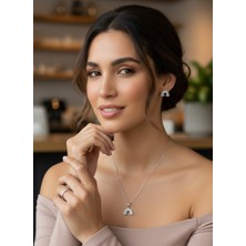 Keskin Gümüş Gümüş Bulut Gökkuşağı Tasarım Kadın Set Yılbaşı Yeni Yıl Hediye