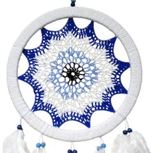 Homevia Saks Mavisi Nazar Motifli Kuş Tüylü Duvar Süsü