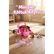 Craftivio Sevimli Minişler 4'lü Köpek Figür ve Veteriner Bakım Oyun Seti - Aksesuarlı