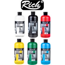 Rich Texco 400ML Akrilik Boya Set - 6 Ana Renk | Profesyonel Akri