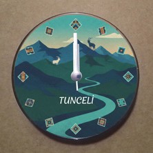 Bsb Tunceli Temalı Magnet Saat Buzdolabı Süsü Duvar Saati 10,5cm MS1069