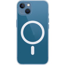 StilStoreTr Apple iPhone 15 Plus Kılıf Stsr Magsafe Şarj Özellikli Şeffaf Tek Kamera Çerçeveli Porto Kapak-Renksiz