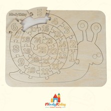 Mindy Kidsy Ahşap Sayı Öğretici Salyangoz Doğal Yapboz | Montessori Eğitici Puzzle