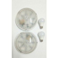 İNWATT Genel Glop Tavan Armatür 2 Adet + 2 Ampul Dekoratif Porselen Duylu 1.kalite Ekonomik Banyo-Wc-Balkon-Antre-Koridor