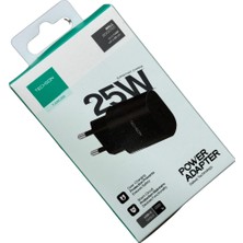 Techson 25W Type-C Adaptör Şarj Başlığı Siyah S10C25S