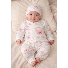 Zem Baby Ayıcıklı Pamuklu Yenidoğan Bebek Takımı 3’lü 0-3 Ay