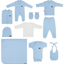 Maxhilda Bebe Erkek - Kız Bebek 10 Parça Hastane Çıkışı Zıbın Seti Natural Pastel Renk (Hediye Paketi Yapılır)