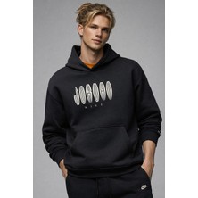 Nike Jordan Flight Remix Pullower Hoodie Erkek Kapüşonlu Sweatshirt Siyah