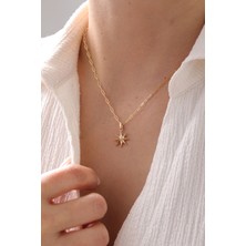 Yavuz Kuyumculuk 14 Ayar Altın Ataş Zincir Minimal Yıldız Kolye