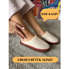 Kadın Sessiz Taban Yumuşak ve Hafif Örgü Desenli Peluş Ev Terliği