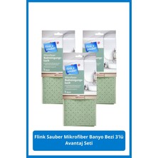 Flink & Sauber Mikrofiber Banyo Bezi 3'lü Avantaj Seti