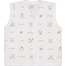 Albimini Civil Baby Desenli 1-9 Ay Yelek - Ekru 6-9 Ay