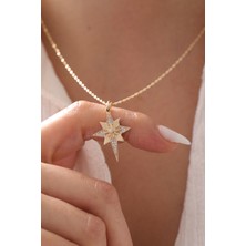 Yavuz Kuyumculuk 14 Ayar Altın Singapur Zincir Ara Taşlı Kuzey Yıldızı