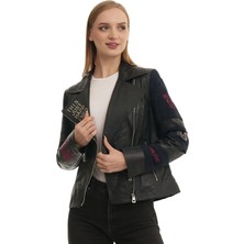 Bueno Shoes Lacivert Jumbo Deri Kadın Deri Mont 23WM17206 23WM17206