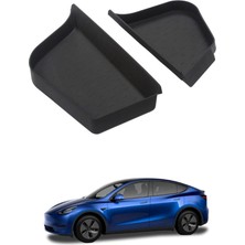 Ramm Tesla Model Y Arka Bagaj Köşe Düzenleme Rafı - Sağ + Sol - 2 Adet Set - Mat Siyah