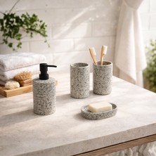 Homing Doğal Taş Dokulu Seramik 4 Parça Banyo Seti 242442
