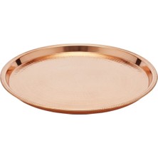 Moda Bakır Bakır Sini Kırmızı Çekiçli 60 cm