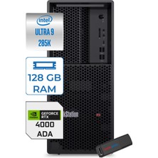 Lenovo Thinkstation P3 Tower Gen2 Intel Core Ultra 9 285K 128GB 8tb SSD 20GB/RTX4000 750W Platinum Windows 11 Pro Masaüsüt Iş Istasyonu 30HT006QTRP57 + Zettausb